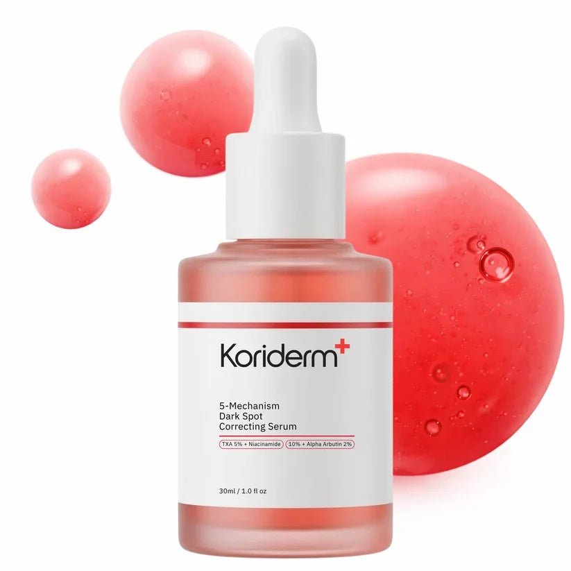 Koriderm+™ Sérum de 5 mecanismos para corregir las manchas oscuras.